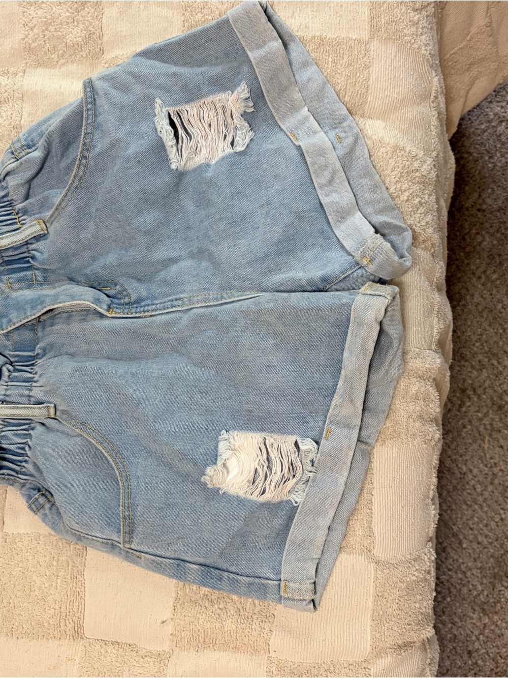 SHEIN Light Blue Distressed Denim Jean Shorts